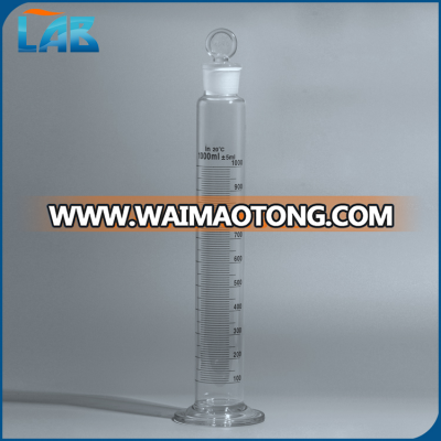 Manufacturer High Quality Supplier Lab Glassware 1603 Measuring Cylinder with ground-in glass stopper or plastic stopper