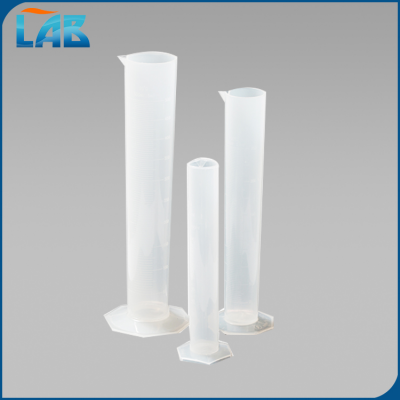 Manufacturer Wholesale Lab Apparatus Plastic Hexagonal Base Measuring Cylinder with spout with molded graduations