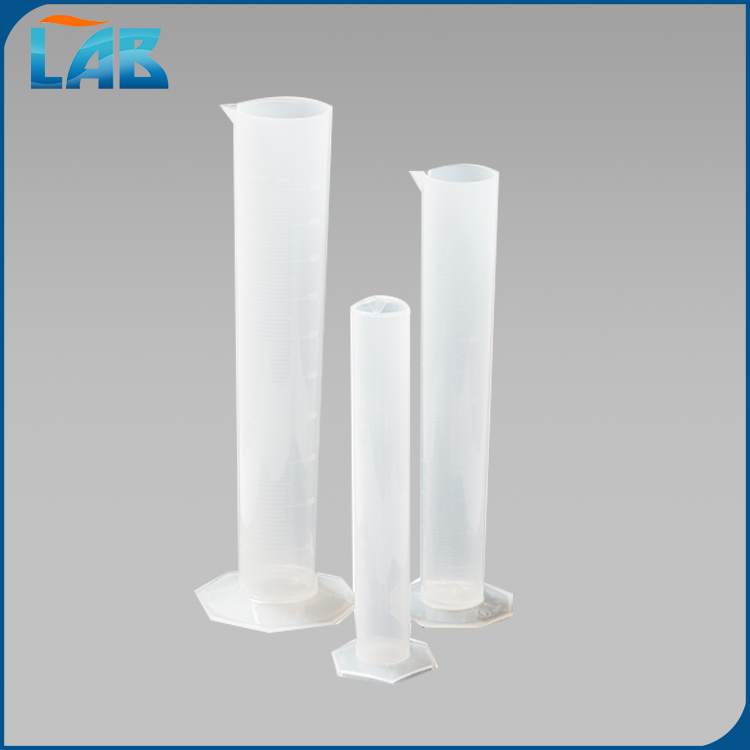 Manufacturer Wholesale Lab Apparatus Plastic Hexagonal Base Measuring Cylinder with spout with molded graduations