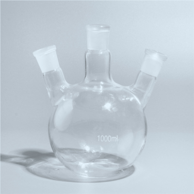 Manufacturer High Quality Wholesale Lab Glassware Flask oblique shape with three necks standard ground mouth Boro 3.3 glass