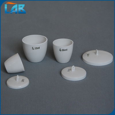 High Quality Manufacturer Lab Porcelain Ware Ceramic Crucibles medium wall with lid glazed